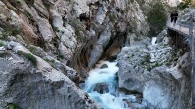 Bir dağ nehrinde şelale