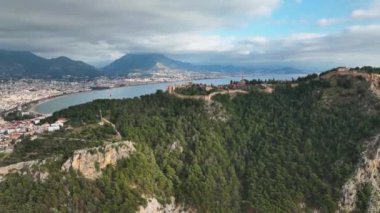Alanya Castle Alanya Kalesi Aerial View of Mountain and City Turkey