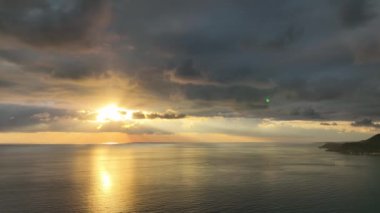 Cloudy sunset at sea