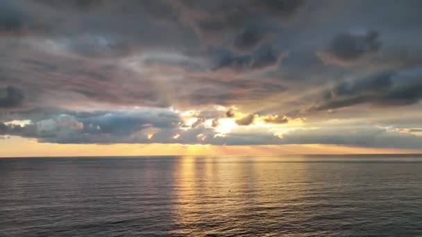 Cloudy Sunset Sea — Stock videók