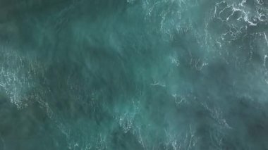 Storm at sea filmed on a drone in the sunset