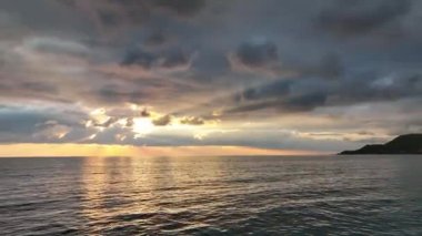 Cloudy sunset at sea