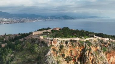 Alanya Castle Alanya Kalesi Aerial View of Mountain and City Turkey