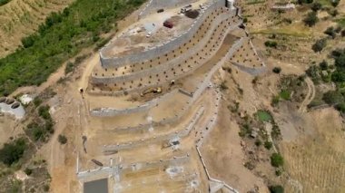 Avokado tarlası manzarası inşa eden çiftçiler