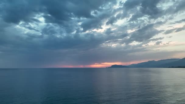 Cloudy Sunset Sea — Vídeo de stock