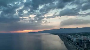 Cloudy sunset at sea