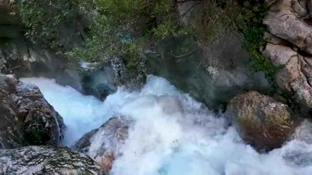 Cascade Sur Une Rivière Montagne — Video