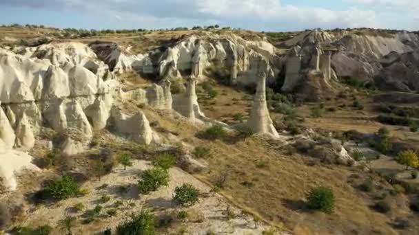 Beste Landschappen Van Cappadocia Geschoten Een Drone Turkije — Stockvideo