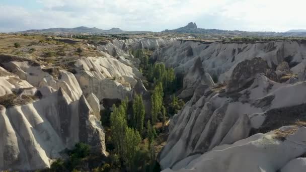 Die Besten Landschaften Kappadokiens Aufgenommen Mit Einer Drohne Türkei — Stockvideo