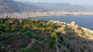 Alanya Castle Alanya Kalesi Aerial View of Mountain and City Turkey