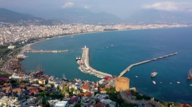Alanya Castle Alanya Kalesi Aerial View of Mountain and City Turkey