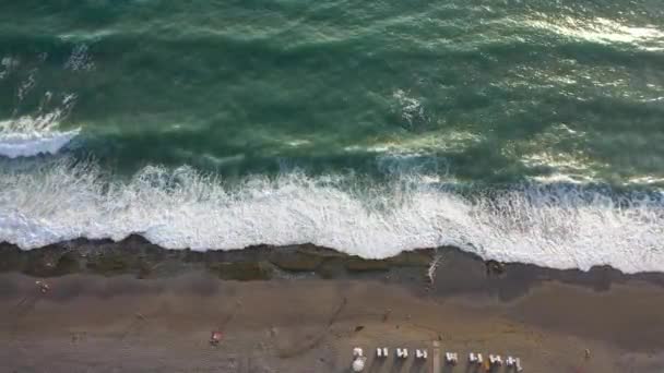 Storm Sea Filmed Drone Sunset — Video Stock