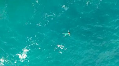Storm at sea filmed on a drone in the sunset