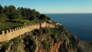 Alanya Castle Alanya Kalesi Aerial View of Mountain and City Turkey