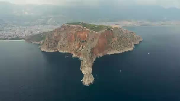 Приємний Корабель Потонув Штормі Знятому Безпілотнику — стокове відео