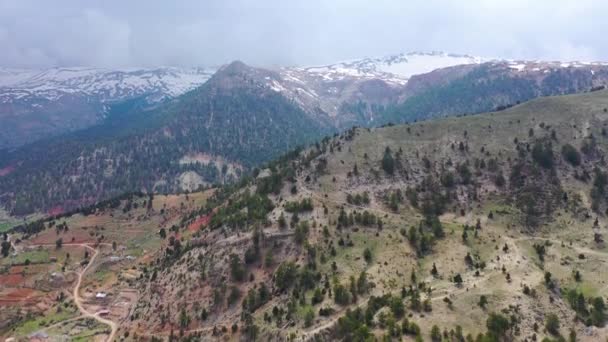 Rivière Montagne Haute Dans Les Montagnes Snatho Sur Drone — Video