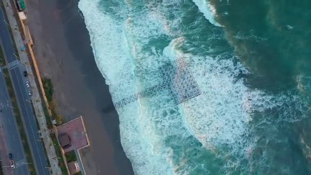 Сильный Шторм Море Турция Алания — стоковое видео