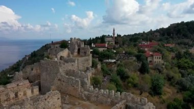 Alanya Castle Alanya Kalesi Aerial View of Mountain and City Turkey