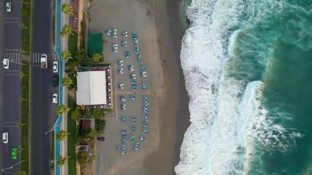 Storm Sea Filmed Drone Sunset — Wideo stockowe