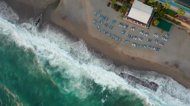 Storm Sea Filmed Drone Sunset — Stock video