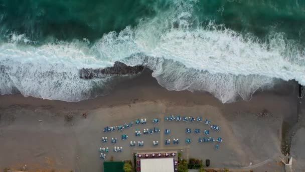 Storm Sea Filmed Drone Sunset — Vídeo de Stock