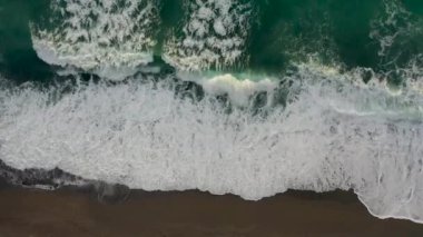 Storm at sea filmed on a drone in the sunset