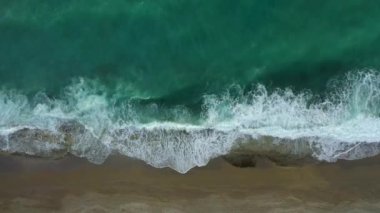 Storm at sea filmed on a drone in the sunset
