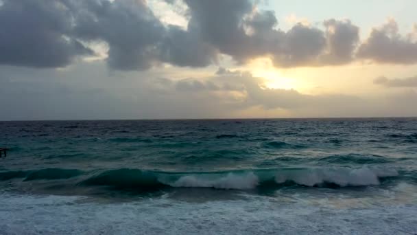 Storm Sea Filmed Drone Sunset — 비디오