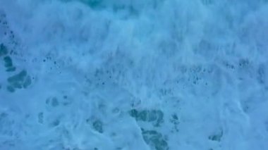 Storm at sea filmed on a drone in the sunset