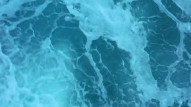 Storm at sea filmed on a drone in the sunset