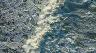 Storm at sea filmed on a drone in the sunset