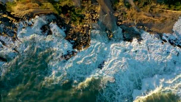 Storm Sea Filmed Drone Sunset — ストック動画