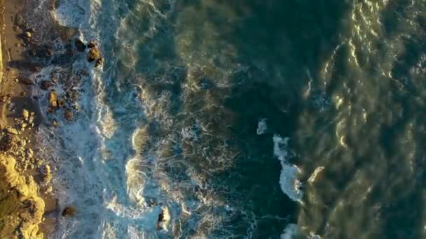 Storm Sea Filmed Drone Sunset — Stok video