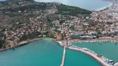 Alanya Castle Alanya Kalesi Aerial View of Mountain and City Turkey
