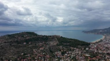 Alanya Castle Alanya Kalesi Aerial View of Mountain and City Turkey