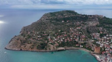 Alanya Castle Alanya Kalesi Aerial View of Mountain and City Turkey