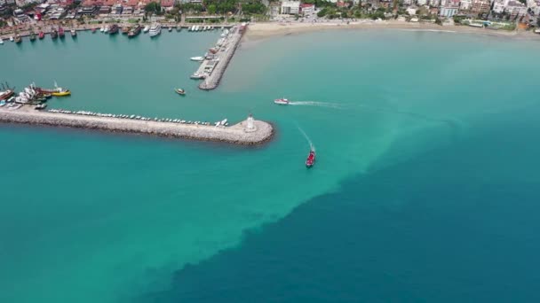 Navio Mar Filmado Drone — Vídeo de Stock