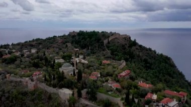 Alanya Castle Alanya Kalesi Aerial View of Mountain and City Turkey