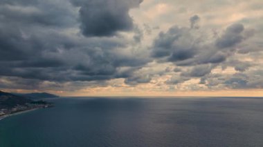 Cloudy sunset at sea
