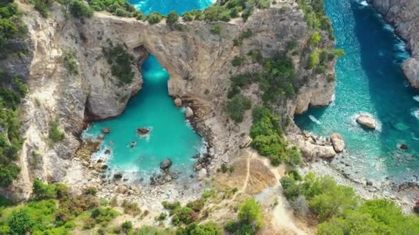 Laguna Azul Turquía Filmada Con Dron — Vídeos de Stock