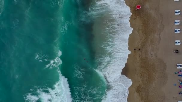 Blue Sea Storms Filmed Drone — Stock video