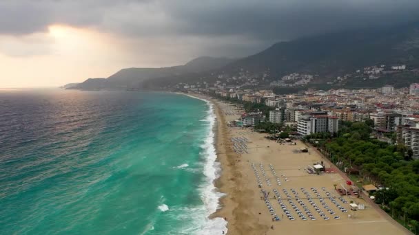 Tormentas Marinas Azules Filmadas Dron — Vídeo de stock