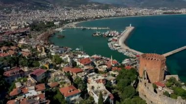 Alanya Castle Alanya Kalesi Aerial View of Mountain and City Turkey