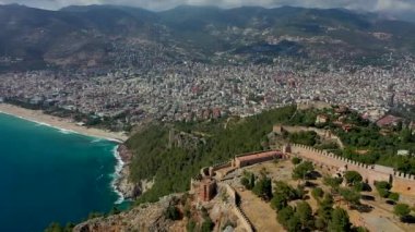 Alanya Castle Alanya Kalesi Aerial View of Mountain and City Turkey
