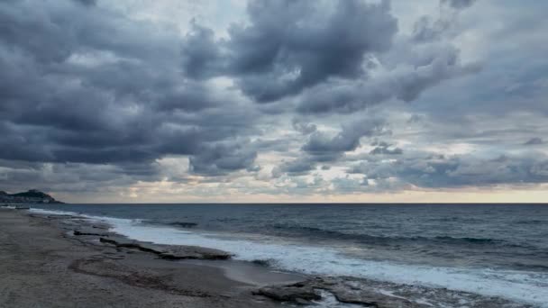 Cloudy Sunset Sea — Video Stock