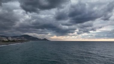Cloudy sunset at sea