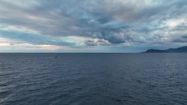 Barco Mar Filmado Dron — Vídeos de Stock