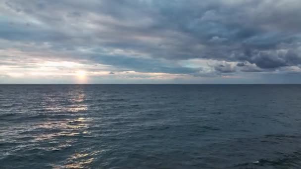 Cloudy Sunset Sea — ストック動画