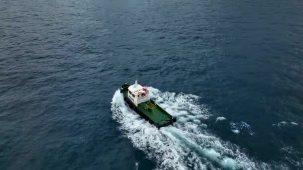Barco Mar Filmado Dron — Vídeo de stock