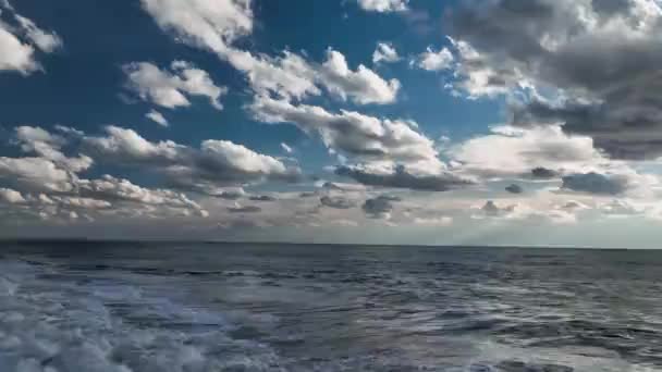 Sea Filmed Drone Sunset — Stock videók